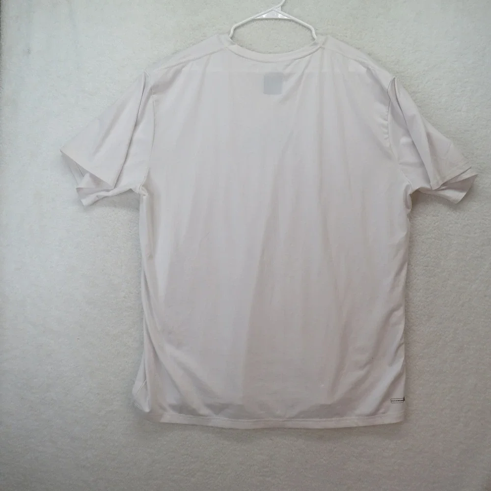 Quiksilver Mens Rash Guard White Short Sleeve Surf Shirt XXL Moisture Wicking